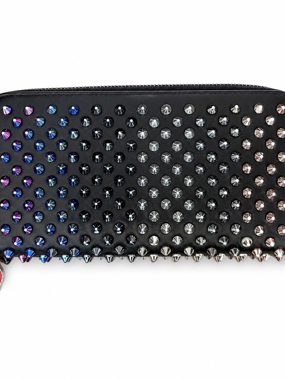 Christian Louboutin black studded zip around wallet